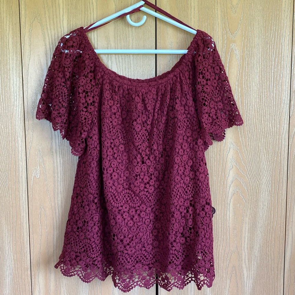 Off the shoulder lace top